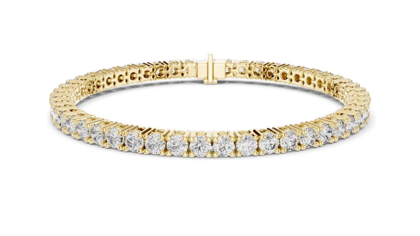 6.37 CT Lab Diamond Tennis Bracelet | Round Brilliant Cut | 10KT, 14KT, 18KT Gold & 925 Silver | Rose, Yellow, White Gold Options | Luxury Fine Jewelry