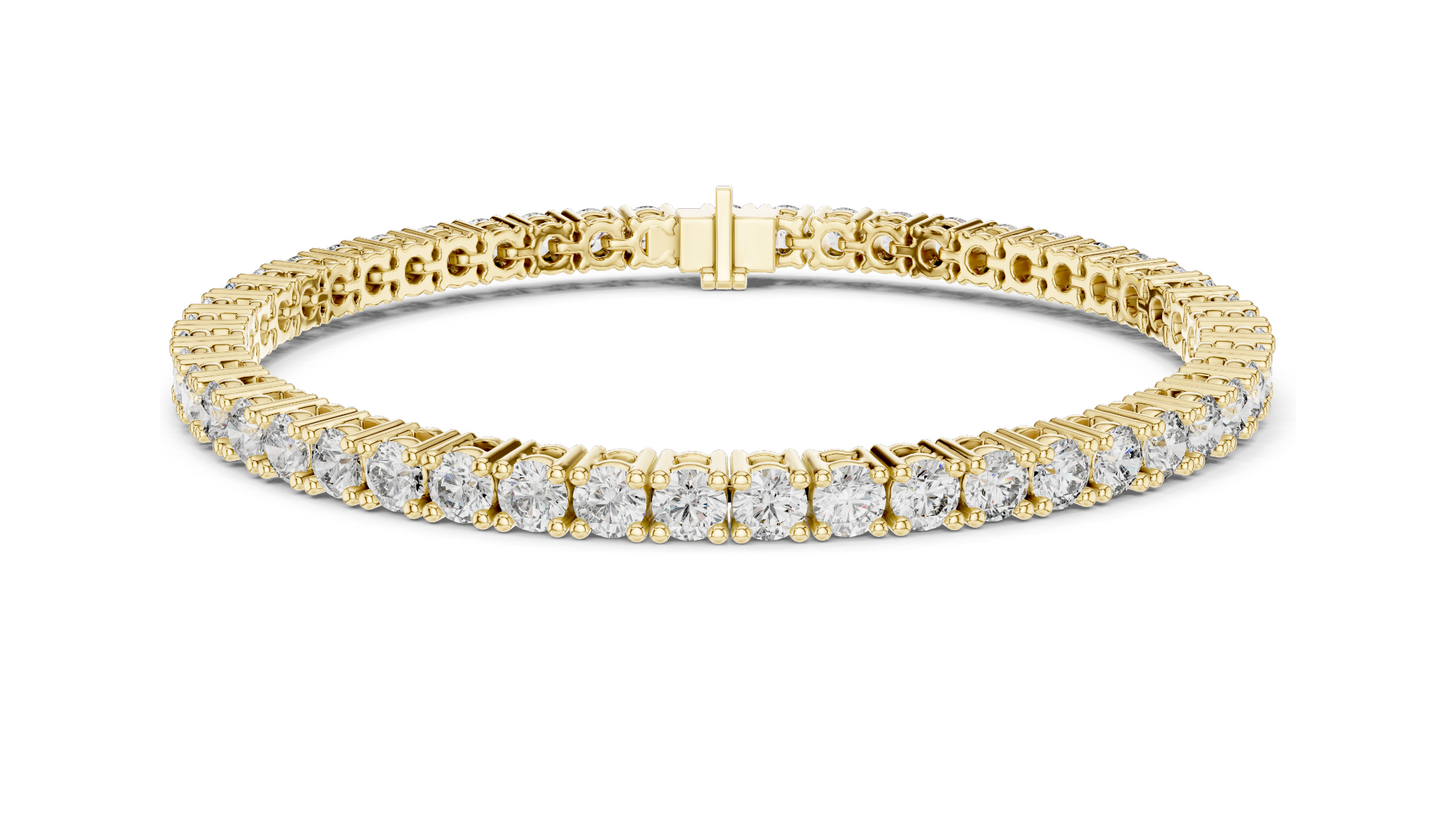 7.04 CT Lab VVS-VS EF CVD Diamond Tennis Bracelet 💎 | Round Brilliant Cut 💍 | 18KT, 14KT, 10KT Gold & 925 Silver 🛠️ | Rose, Yellow, White Gold Options 🌟