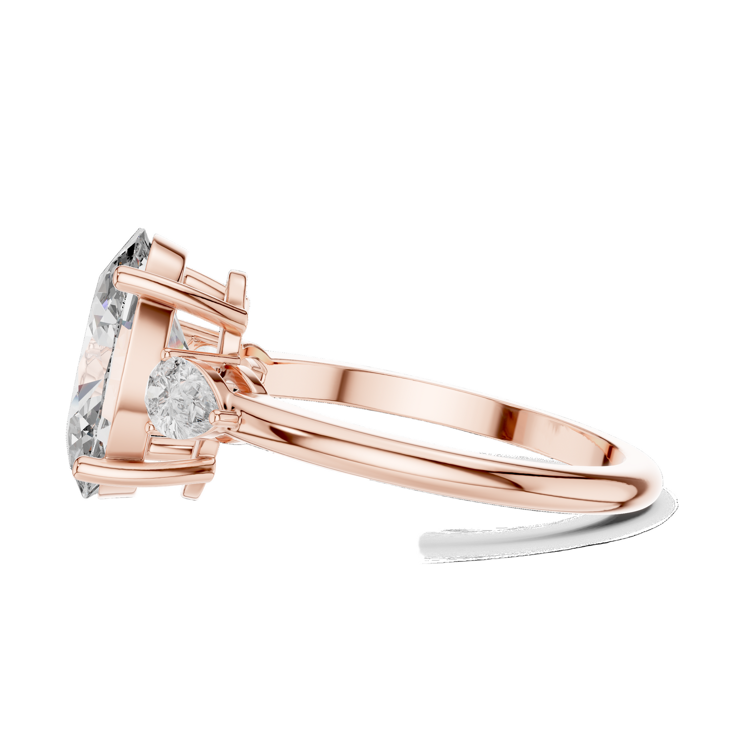 3.1 CT Oval Cut Lab Diamond Three-Stone Ring | VVS-VS EF Clarity | 18KT, 14KT, 10KT Gold & 925 Silver | Rose, Yellow, White Gold & Moissanite Options