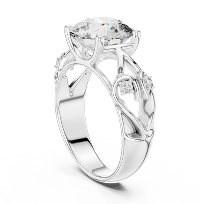 3.58 CT Round Cut Lab Diamond Ladies Ring | VVS-VS EF CVD | 18KT, 14KT, 10KT Gold & 925 Silver | Rose, Yellow, White Gold & Moissanite Options