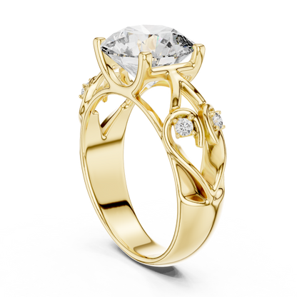 3.58 CT Round Cut Lab Diamond Ladies Ring | VVS-VS EF CVD | 18KT, 14KT, 10KT Gold & 925 Silver | Rose, Yellow, White Gold & Moissanite Options