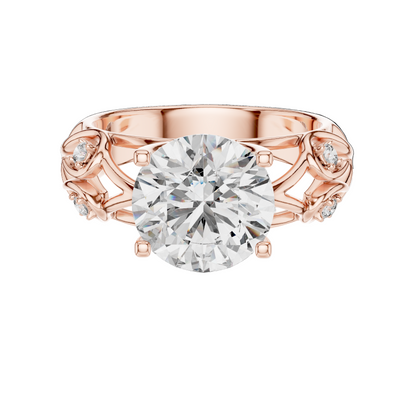 3.58 CT Round Cut Lab Diamond Ladies Ring | VVS-VS EF CVD | 18KT, 14KT, 10KT Gold & 925 Silver | Rose, Yellow, White Gold & Moissanite Options