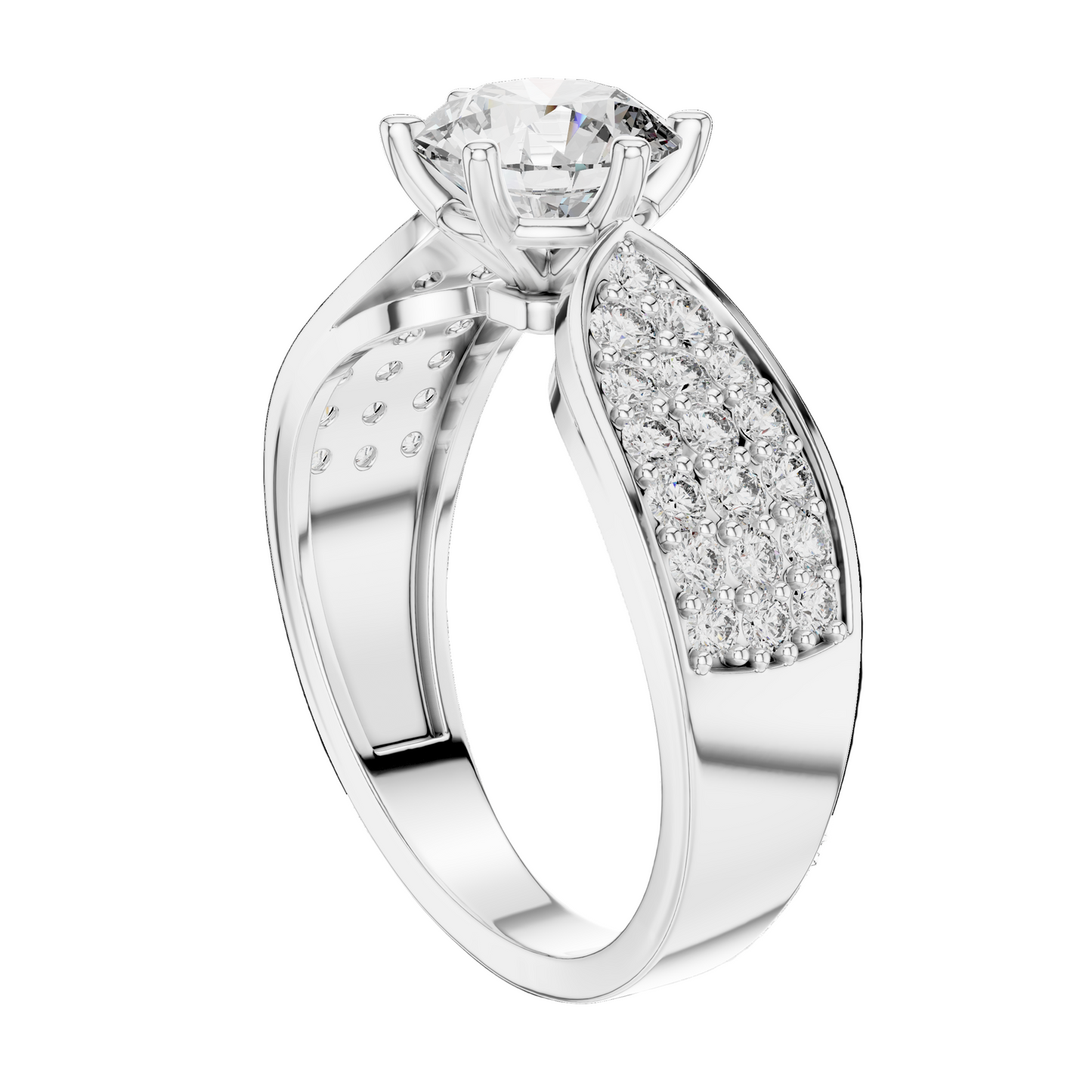 1.53 CT Round Cut Lab Diamond Ladies Ring | VVS-VS EF CVD | 18KT, 14KT, 10KT Gold & 925 Silver | Rose, Yellow, White Gold & Moissanite Options