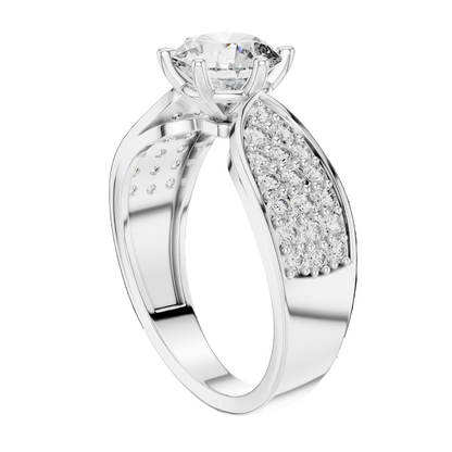 1.53 CT Round Cut Lab Diamond Ladies Ring | VVS-VS EF CVD | 18KT, 14KT, 10KT Gold & 925 Silver | Rose, Yellow, White Gold & Moissanite Options
