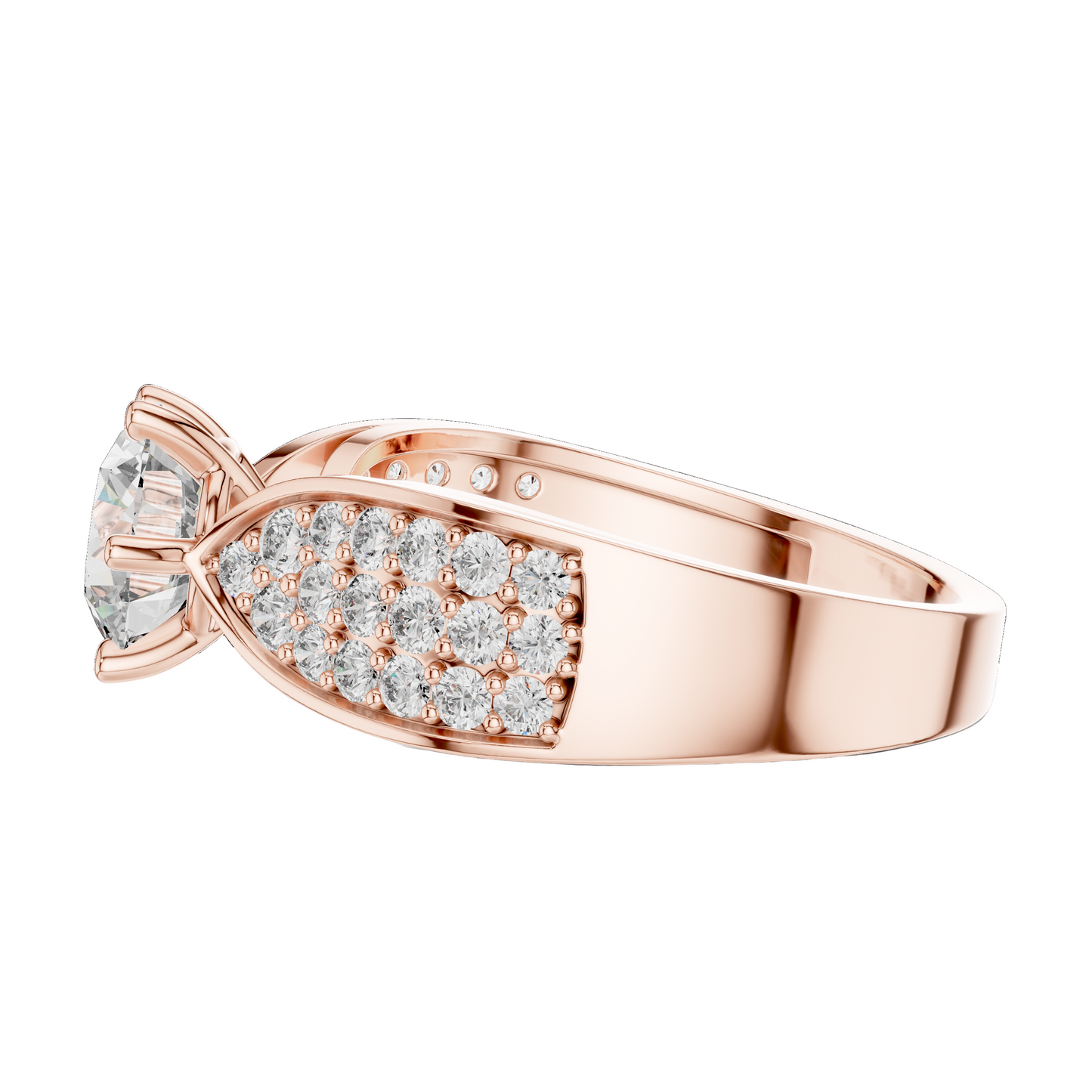 1.53 CT Round Cut Lab Diamond Ladies Ring | VVS-VS EF CVD | 18KT, 14KT, 10KT Gold & 925 Silver | Rose, Yellow, White Gold & Moissanite Options
