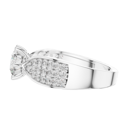 1.53 CT Round Cut Lab Diamond Ladies Ring | VVS-VS EF CVD | 18KT, 14KT, 10KT Gold & 925 Silver | Rose, Yellow, White Gold & Moissanite Options