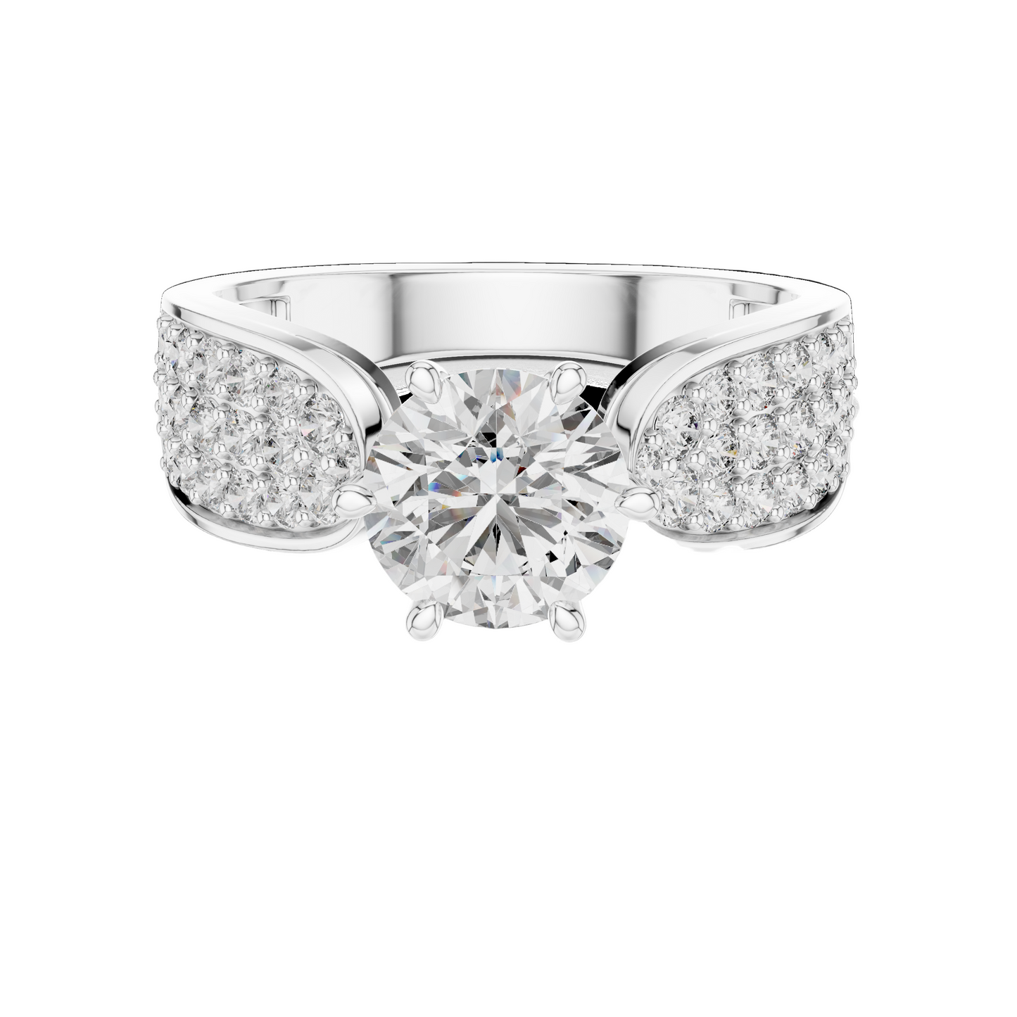 1.53 CT Round Cut Lab Diamond Ladies Ring | VVS-VS EF CVD | 18KT, 14KT, 10KT Gold & 925 Silver | Rose, Yellow, White Gold & Moissanite Options