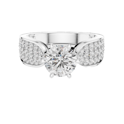 1.53 CT Round Cut Lab Diamond Ladies Ring | VVS-VS EF CVD | 18KT, 14KT, 10KT Gold & 925 Silver | Rose, Yellow, White Gold & Moissanite Options