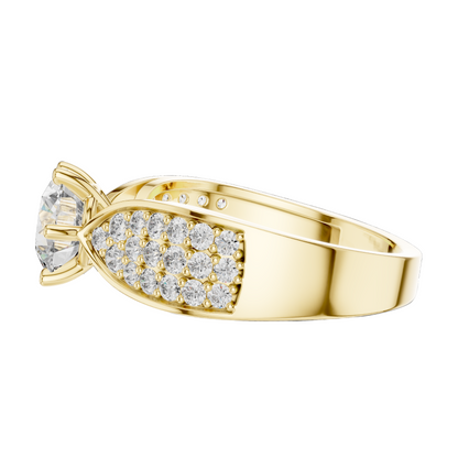 1.53 CT Round Cut Lab Diamond Ladies Ring | VVS-VS EF CVD | 18KT, 14KT, 10KT Gold & 925 Silver | Rose, Yellow, White Gold & Moissanite Options