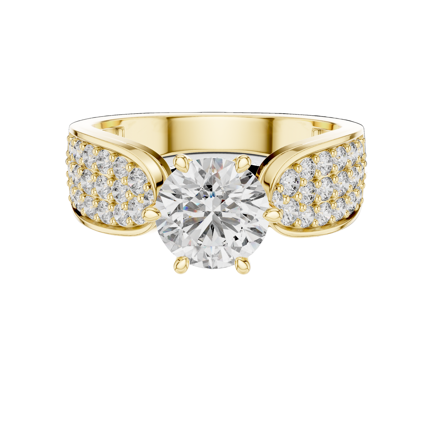 1.53 CT Round Cut Lab Diamond Ladies Ring | VVS-VS EF CVD | 18KT, 14KT, 10KT Gold & 925 Silver | Rose, Yellow, White Gold & Moissanite Options