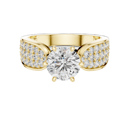 1.53 CT Round Cut Lab Diamond Ladies Ring | VVS-VS EF CVD | 18KT, 14KT, 10KT Gold & 925 Silver | Rose, Yellow, White Gold & Moissanite Options