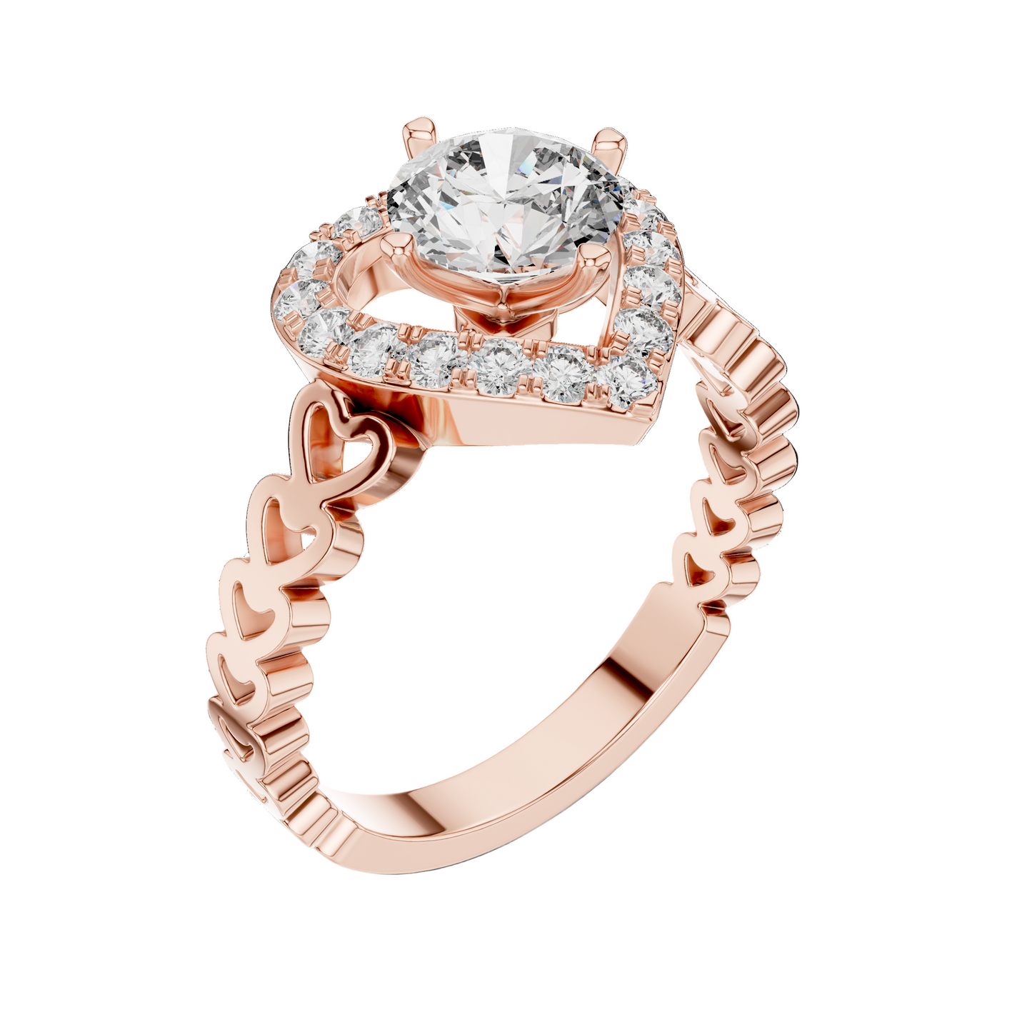 1.324 CT Heart-Shaped Lab Diamond Ring for Women | VVS-VS EF CVD | 18KT, 14KT, 10KT Gold & 925 Silver | Rose, Yellow, White Gold & Moissanite Options