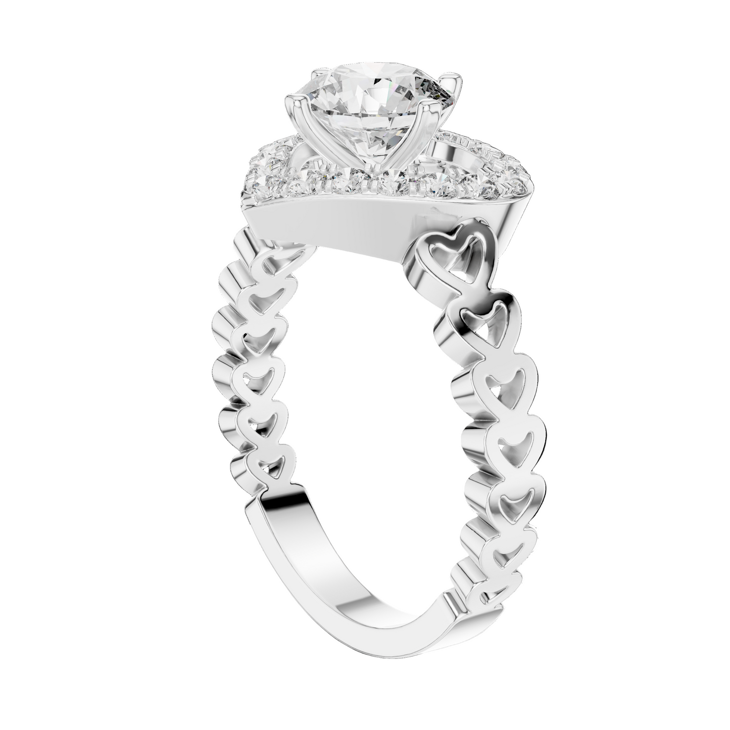 1.324 CT Heart-Shaped Lab Diamond Ring for Women | VVS-VS EF CVD | 18KT, 14KT, 10KT Gold & 925 Silver | Rose, Yellow, White Gold & Moissanite Options