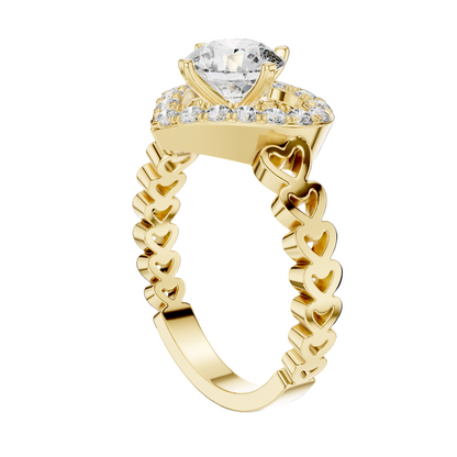 1.324 CT Heart-Shaped Lab Diamond Ring for Women | VVS-VS EF CVD | 18KT, 14KT, 10KT Gold & 925 Silver | Rose, Yellow, White Gold & Moissanite Options