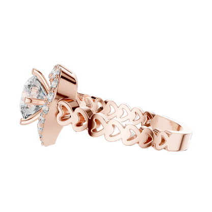 1.324 CT Heart-Shaped Lab Diamond Ring for Women | VVS-VS EF CVD | 18KT, 14KT, 10KT Gold & 925 Silver | Rose, Yellow, White Gold & Moissanite Options
