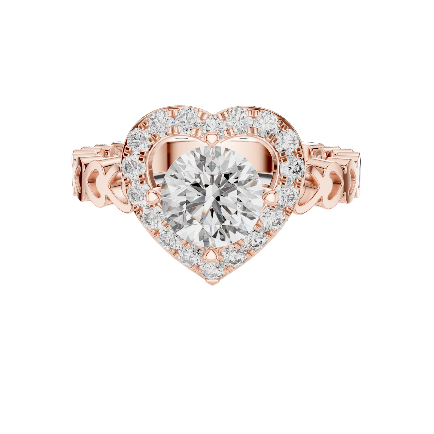 1.324 CT Heart-Shaped Lab Diamond Ring for Women | VVS-VS EF CVD | 18KT, 14KT, 10KT Gold & 925 Silver | Rose, Yellow, White Gold & Moissanite Options