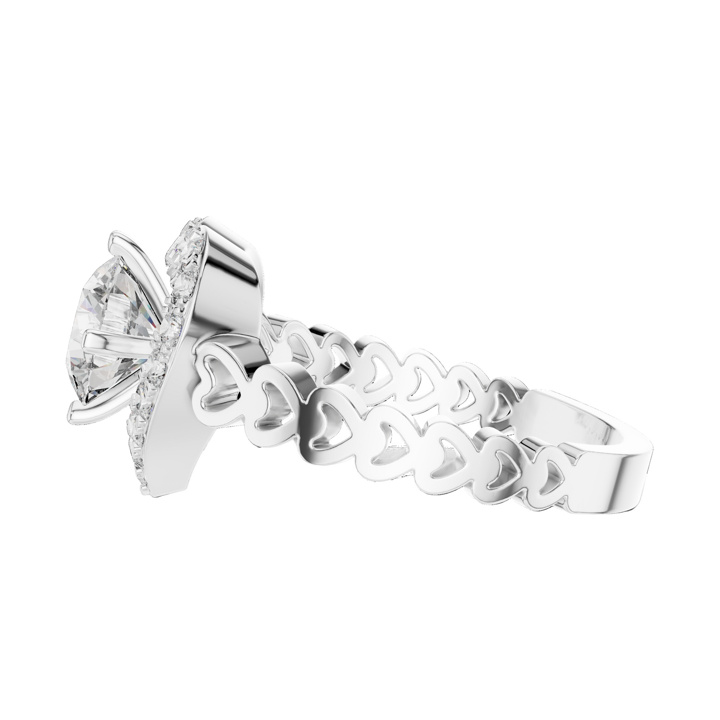 1.324 CT Heart-Shaped Lab Diamond Ring for Women | VVS-VS EF CVD | 18KT, 14KT, 10KT Gold & 925 Silver | Rose, Yellow, White Gold & Moissanite Options
