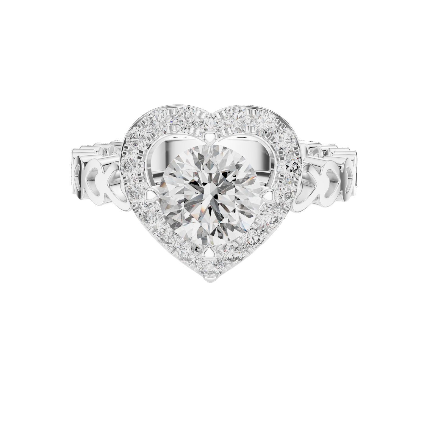 1.324 CT Heart-Shaped Lab Diamond Ring for Women | VVS-VS EF CVD | 18KT, 14KT, 10KT Gold & 925 Silver | Rose, Yellow, White Gold & Moissanite Options