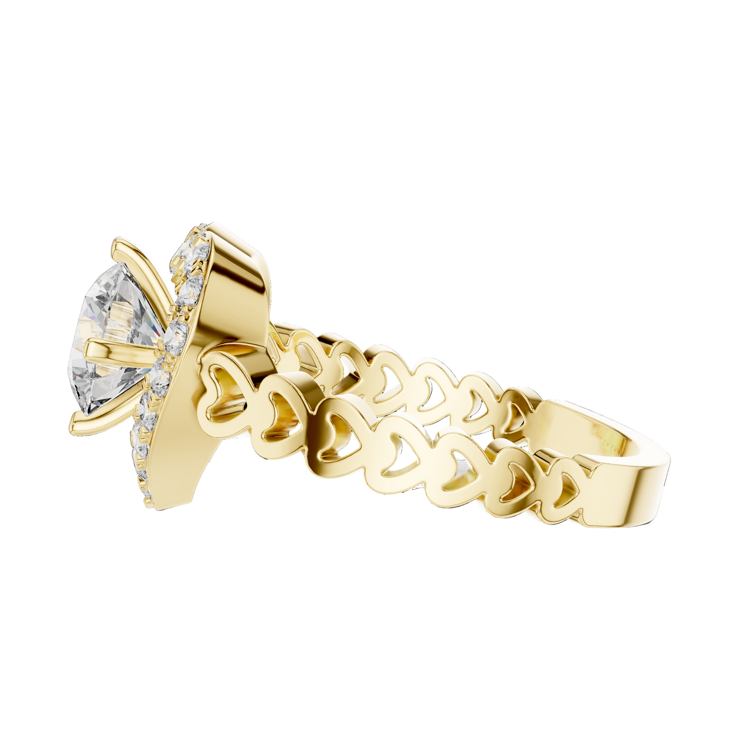 1.324 CT Heart-Shaped Lab Diamond Ring for Women | VVS-VS EF CVD | 18KT, 14KT, 10KT Gold & 925 Silver | Rose, Yellow, White Gold & Moissanite Options