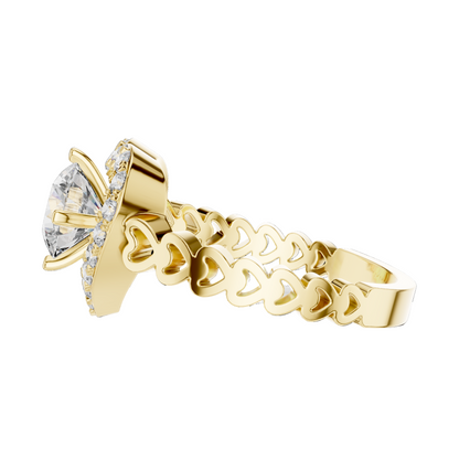 1.324 CT Heart-Shaped Lab Diamond Ring for Women | VVS-VS EF CVD | 18KT, 14KT, 10KT Gold & 925 Silver | Rose, Yellow, White Gold & Moissanite Options