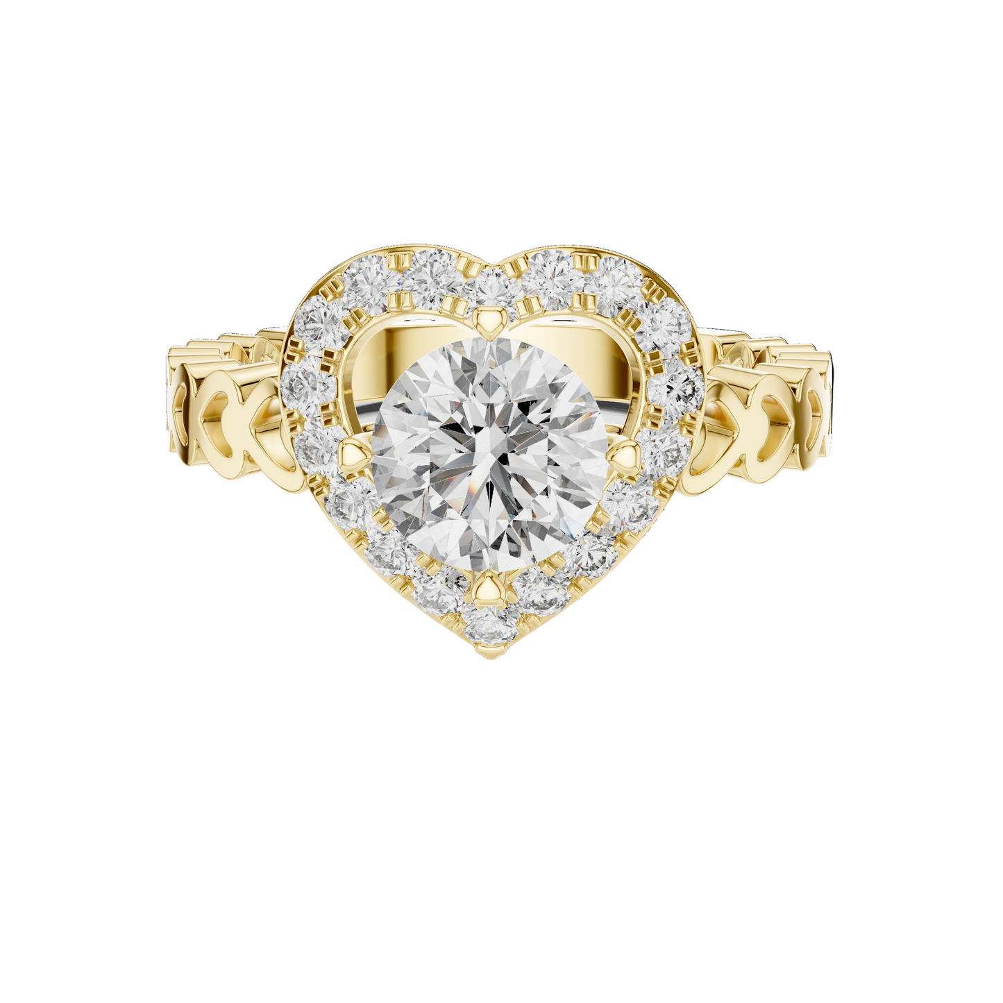 1.324 CT Heart-Shaped Lab Diamond Ring for Women | VVS-VS EF CVD | 18KT, 14KT, 10KT Gold & 925 Silver | Rose, Yellow, White Gold & Moissanite Options