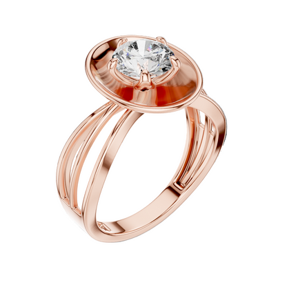 1 CT Oval Lab Diamond Ring for Women | VVS-VS EF CVD | 18KT, 14KT, 10KT Gold & 925 Silver | Rose, Yellow, White Gold & Moissanite Options