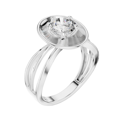 1 CT Oval Lab Diamond Ring for Women | VVS-VS EF CVD | 18KT, 14KT, 10KT Gold & 925 Silver | Rose, Yellow, White Gold & Moissanite Options