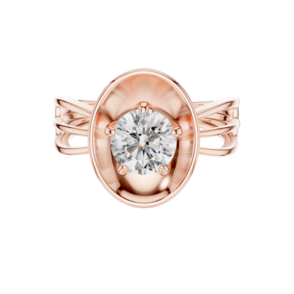 1 CT Oval Lab Diamond Ring for Women | VVS-VS EF CVD | 18KT, 14KT, 10KT Gold & 925 Silver | Rose, Yellow, White Gold & Moissanite Options