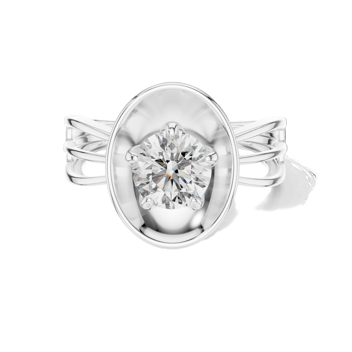1 CT Oval Lab Diamond Ring for Women | VVS-VS EF CVD | 18KT, 14KT, 10KT Gold & 925 Silver | Rose, Yellow, White Gold & Moissanite Options