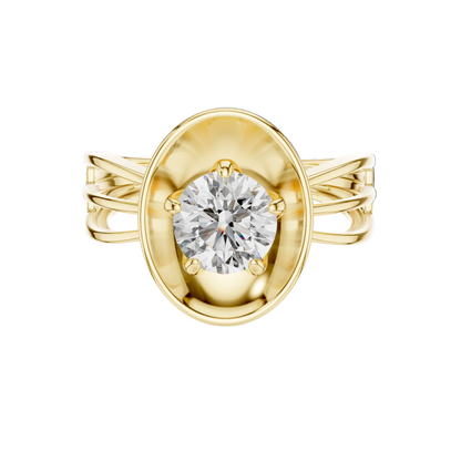 1 CT Oval Lab Diamond Ring for Women | VVS-VS EF CVD | 18KT, 14KT, 10KT Gold & 925 Silver | Rose, Yellow, White Gold & Moissanite Options