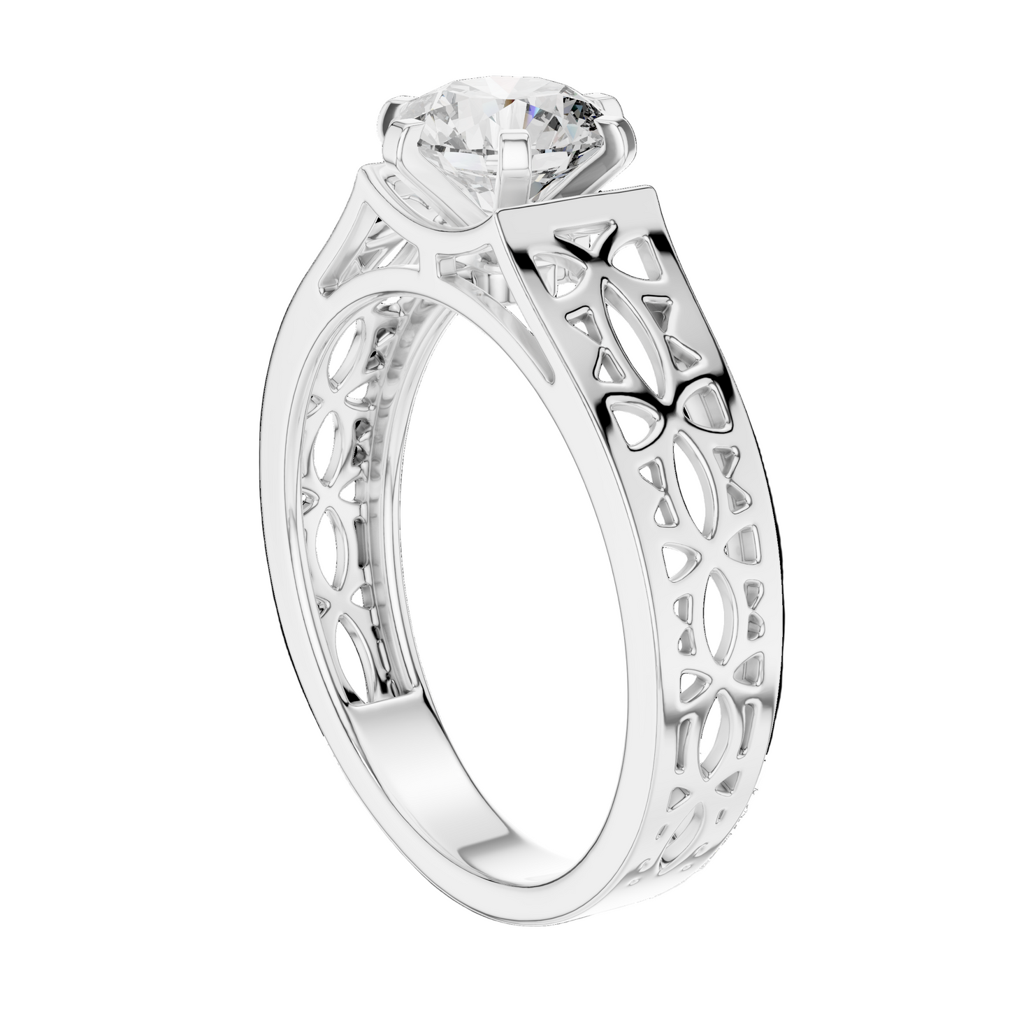 1 CT Round Lab Diamond Ring for Women | VVS-VS EF CVD | 18KT, 14KT, 10KT Gold & 925 Silver | Rose, Yellow, White Gold & Moissanite Options