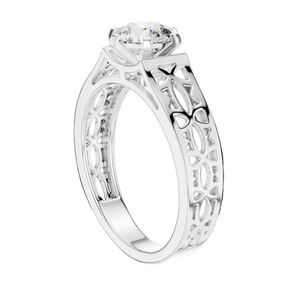 1 CT Round Lab Diamond Ring for Women | VVS-VS EF CVD | 18KT, 14KT, 10KT Gold & 925 Silver | Rose, Yellow, White Gold & Moissanite Options