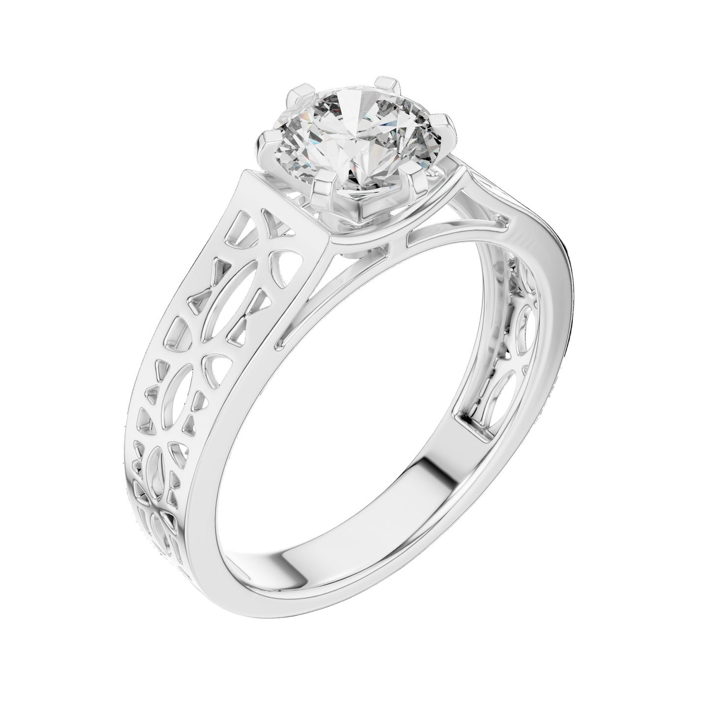 1 CT Round Lab Diamond Ring for Women | VVS-VS EF CVD | 18KT, 14KT, 10KT Gold & 925 Silver | Rose, Yellow, White Gold & Moissanite Options