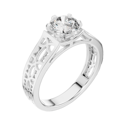 1 CT Round Lab Diamond Ring for Women | VVS-VS EF CVD | 18KT, 14KT, 10KT Gold & 925 Silver | Rose, Yellow, White Gold & Moissanite Options