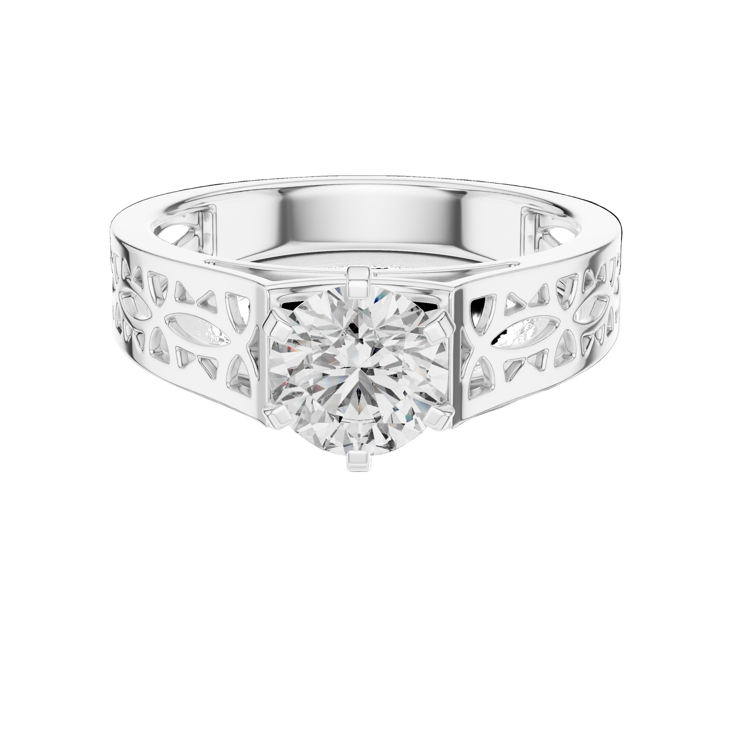 1 CT Round Lab Diamond Ring for Women | VVS-VS EF CVD | 18KT, 14KT, 10KT Gold & 925 Silver | Rose, Yellow, White Gold & Moissanite Options