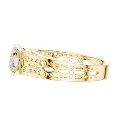 1 CT Round Lab Diamond Ring for Women | VVS-VS EF CVD | 18KT, 14KT, 10KT Gold & 925 Silver | Rose, Yellow, White Gold & Moissanite Options