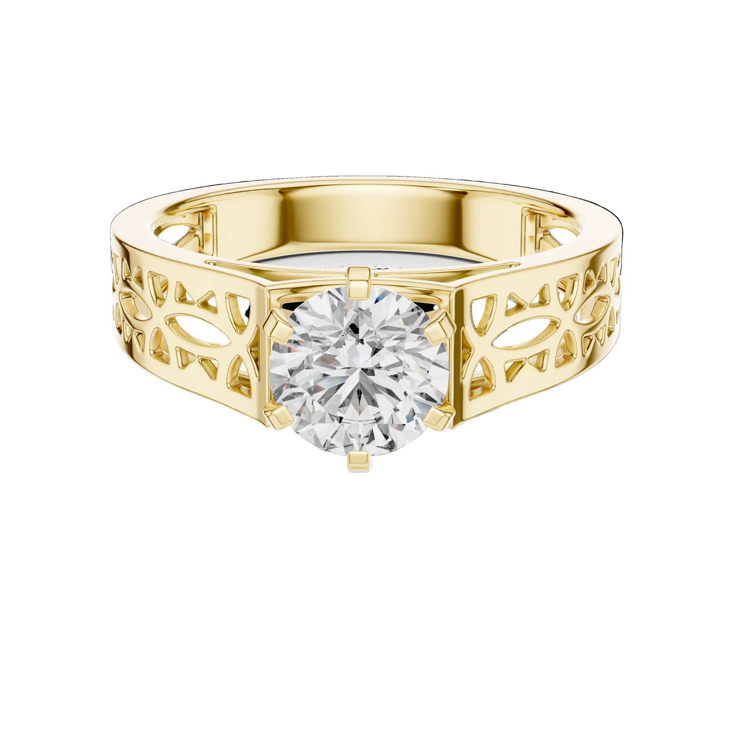1 CT Round Lab Diamond Ring for Women | VVS-VS EF CVD | 18KT, 14KT, 10KT Gold & 925 Silver | Rose, Yellow, White Gold & Moissanite Options