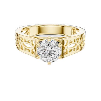 1 CT Round Lab Diamond Ring for Women | VVS-VS EF CVD | 18KT, 14KT, 10KT Gold & 925 Silver | Rose, Yellow, White Gold & Moissanite Options