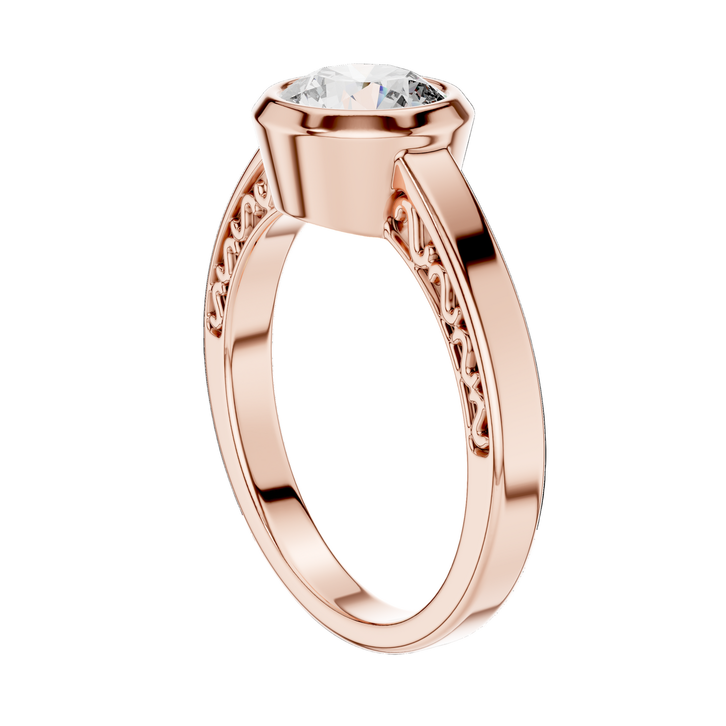 1 CT Round Lab Diamond Ring for Women | VVS-VS EF CVD | 18KT, 14KT, 10KT Gold & 925 Silver | Rose, Yellow, White Gold & Moissanite Options