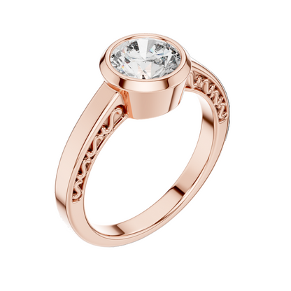 1 CT Round Lab Diamond Ring for Women | VVS-VS EF CVD | 18KT, 14KT, 10KT Gold & 925 Silver | Rose, Yellow, White Gold & Moissanite Options