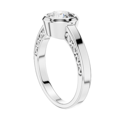 1 CT Round Lab Diamond Ring for Women | VVS-VS EF CVD | 18KT, 14KT, 10KT Gold & 925 Silver | Rose, Yellow, White Gold & Moissanite Options