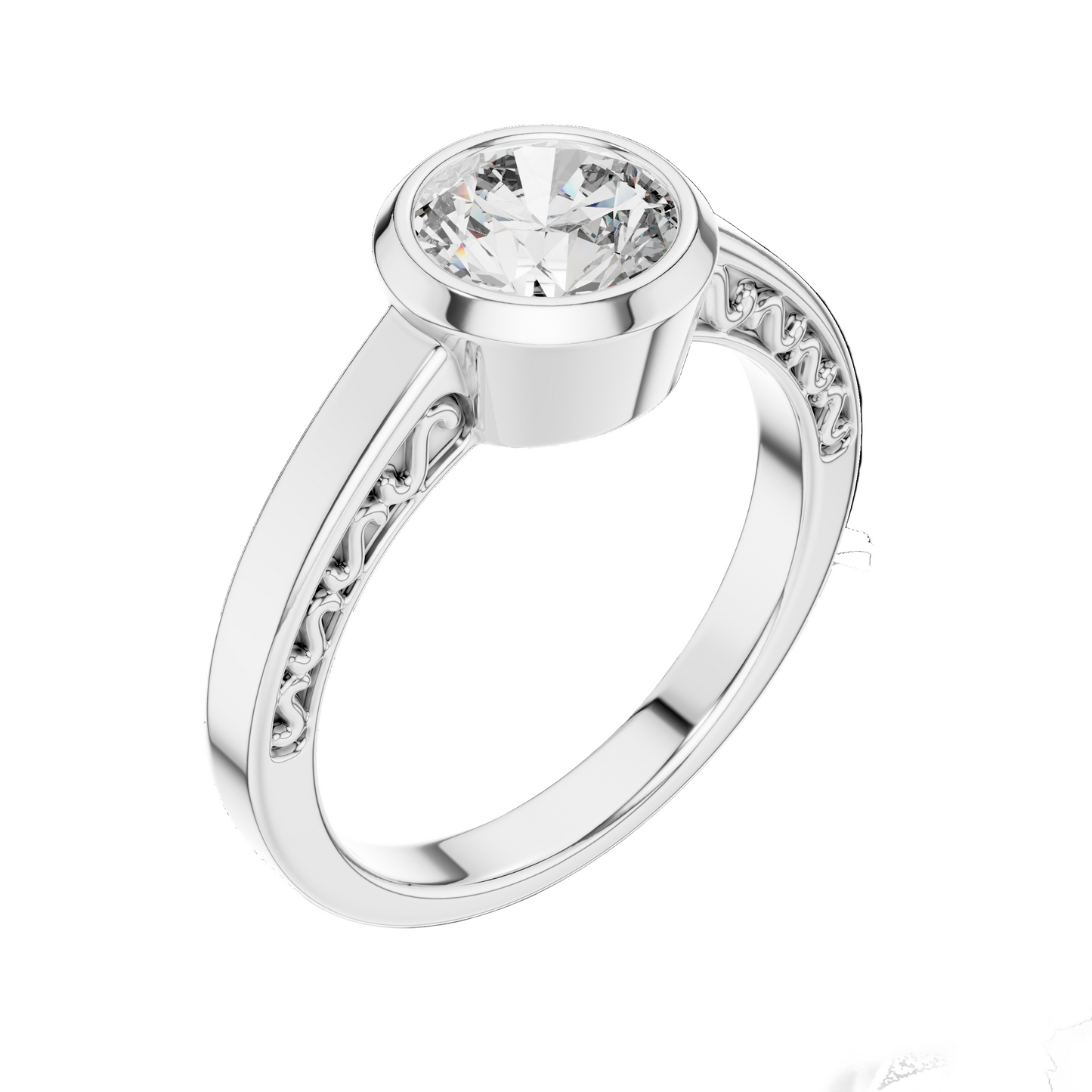 1 CT Round Lab Diamond Ring for Women | VVS-VS EF CVD | 18KT, 14KT, 10KT Gold & 925 Silver | Rose, Yellow, White Gold & Moissanite Options