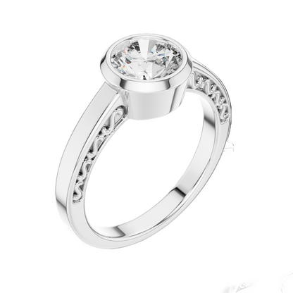 1 CT Round Lab Diamond Ring for Women | VVS-VS EF CVD | 18KT, 14KT, 10KT Gold & 925 Silver | Rose, Yellow, White Gold & Moissanite Options