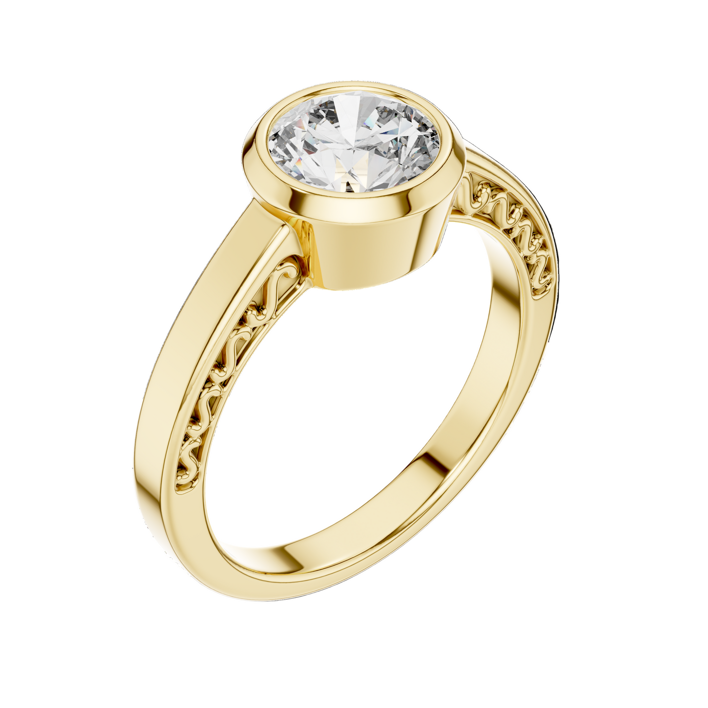1 CT Round Lab Diamond Ring for Women | VVS-VS EF CVD | 18KT, 14KT, 10KT Gold & 925 Silver | Rose, Yellow, White Gold & Moissanite Options