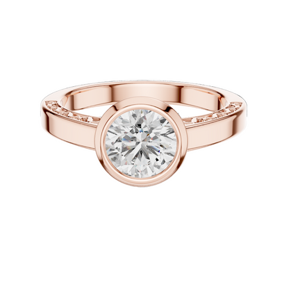 1 CT Round Lab Diamond Ring for Women | VVS-VS EF CVD | 18KT, 14KT, 10KT Gold & 925 Silver | Rose, Yellow, White Gold & Moissanite Options