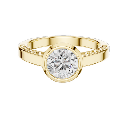 1 CT Round Lab Diamond Ring for Women | VVS-VS EF CVD | 18KT, 14KT, 10KT Gold & 925 Silver | Rose, Yellow, White Gold & Moissanite Options