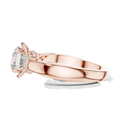 1.116 CT Oval Lab Diamond Ring for Women | VVS-VS EF CVD | 18KT, 14KT, 10KT Gold & 925 Silver | Rose, Yellow, White Gold & Moissanite Options