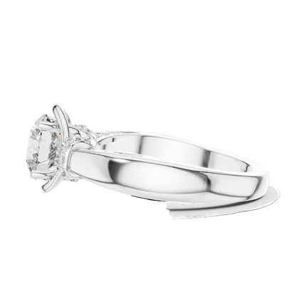 1.116 CT Oval Lab Diamond Ring for Women | VVS-VS EF CVD | 18KT, 14KT, 10KT Gold & 925 Silver | Rose, Yellow, White Gold & Moissanite Options