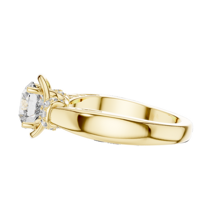 1.116 CT Oval Lab Diamond Ring for Women | VVS-VS EF CVD | 18KT, 14KT, 10KT Gold & 925 Silver | Rose, Yellow, White Gold & Moissanite Options