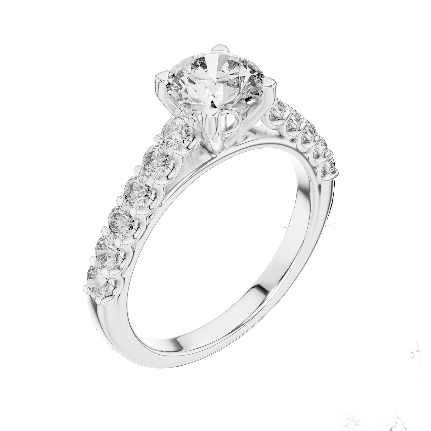 1.54 CT Round Lab Diamond Ring for Women | VVS-VS EF CVD | 18KT, 14KT, 10KT Gold & 925 Silver | Rose, Yellow, White Gold & Moissanite Options